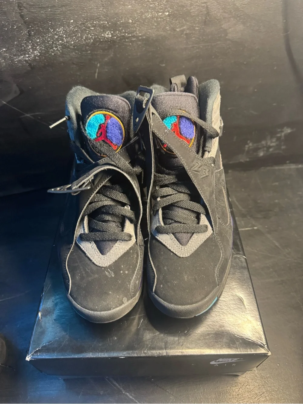 Air Jordan 8 Black & Teal Retro Basketball Shoes